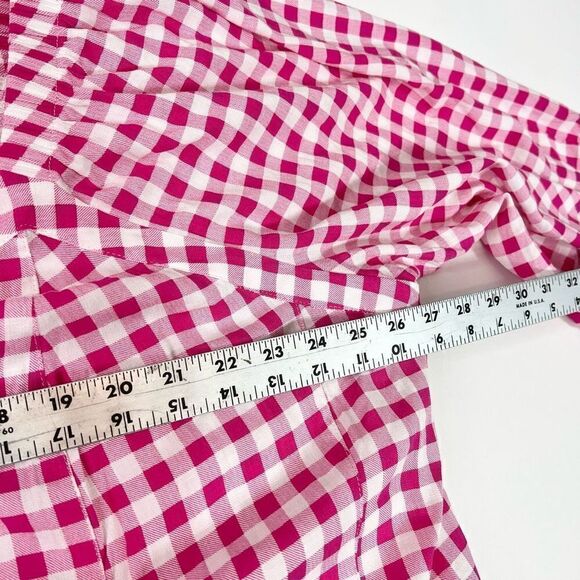Torrid Blouse Womens 5X Gingham Button Up Long Sleeve Sweetheart Neck Top New - Picture 6 of 10